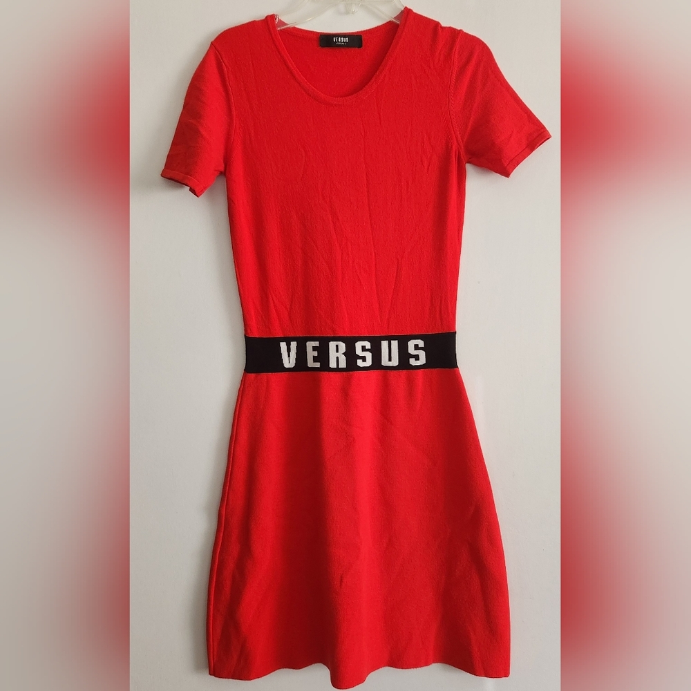 versus versace Dress Size Small Red Black Knit READ